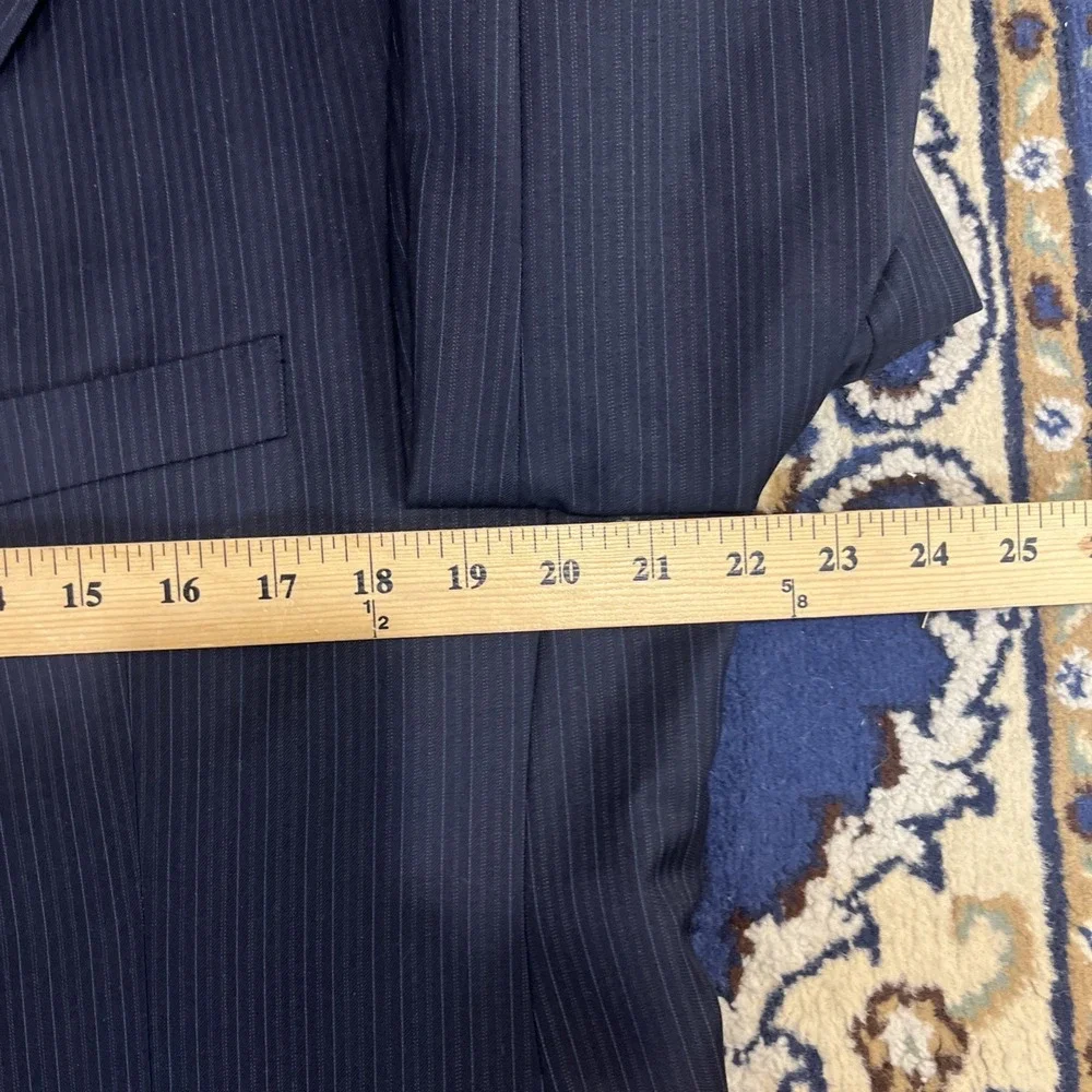 Lauren Ralph Lauren Polo Navy Blue Pinstripe Wool Suit Size‎ 44S